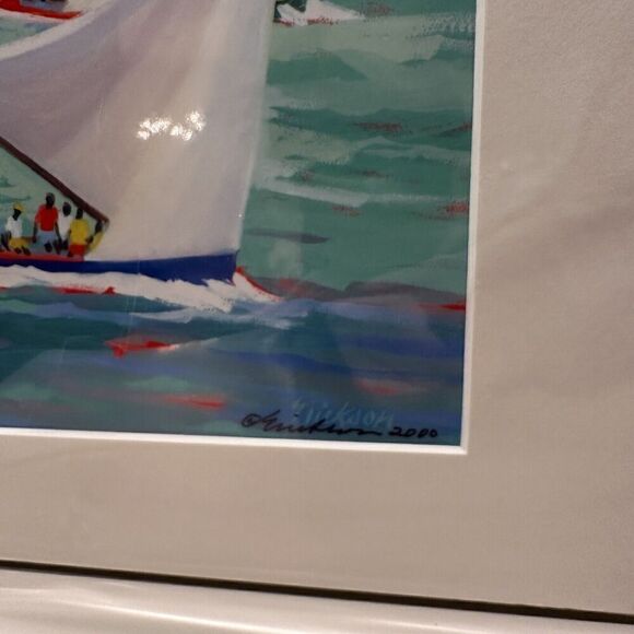 Shari Erickson Regatta Signed Print  Sail Boat St. Thomas Art Print Erickson - Picture 2 of 10